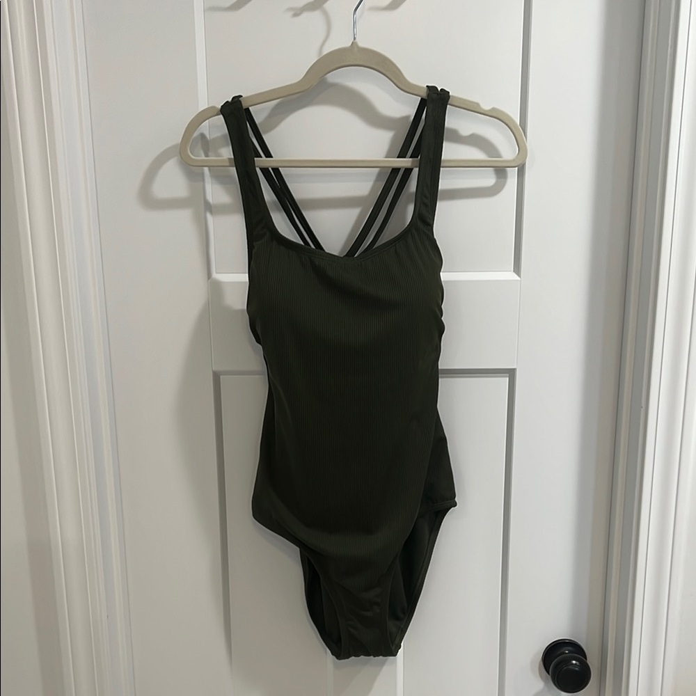 Hurley Green Swimsuit with Cross-Back Design